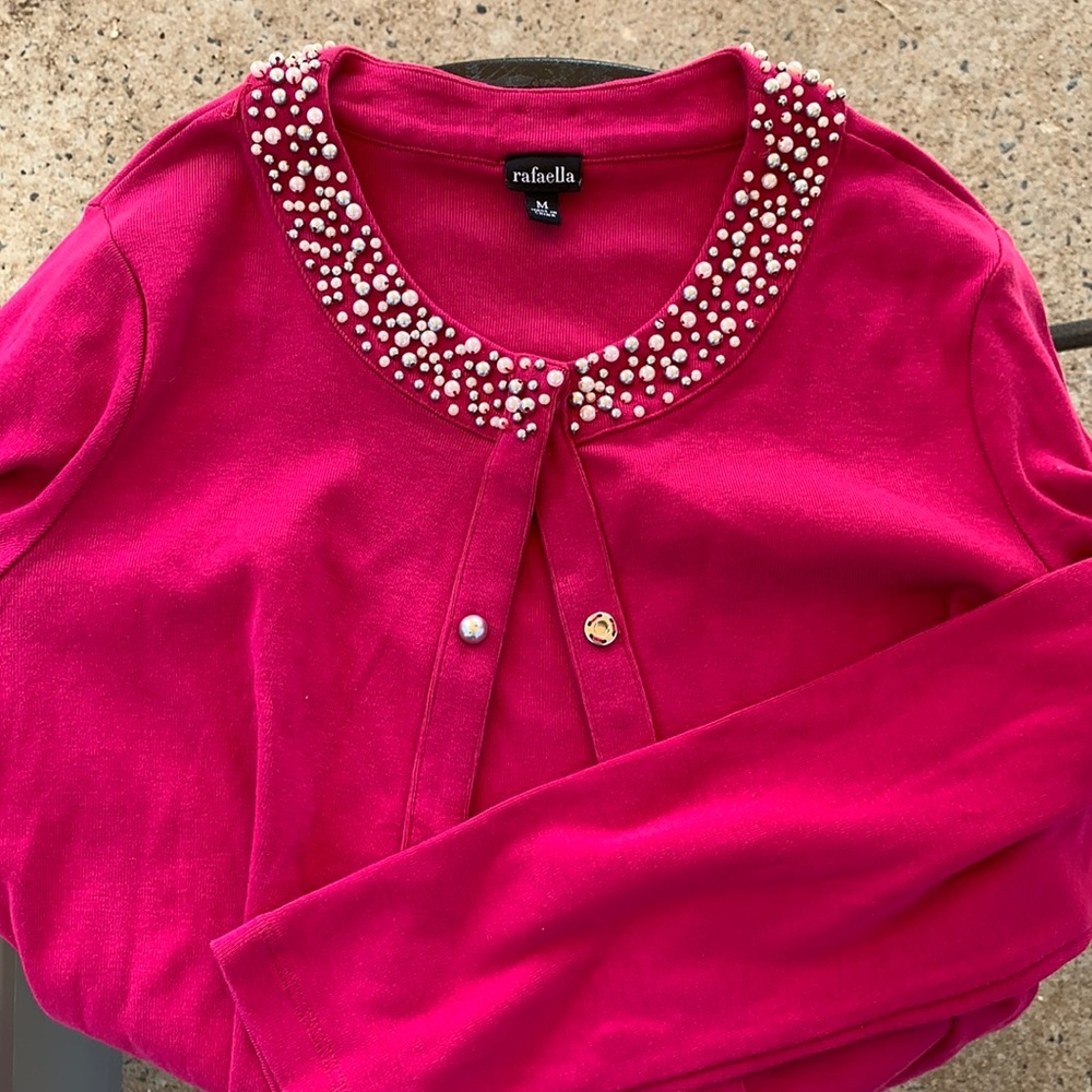 Rafaella medium fuchsia long sleeve sweater